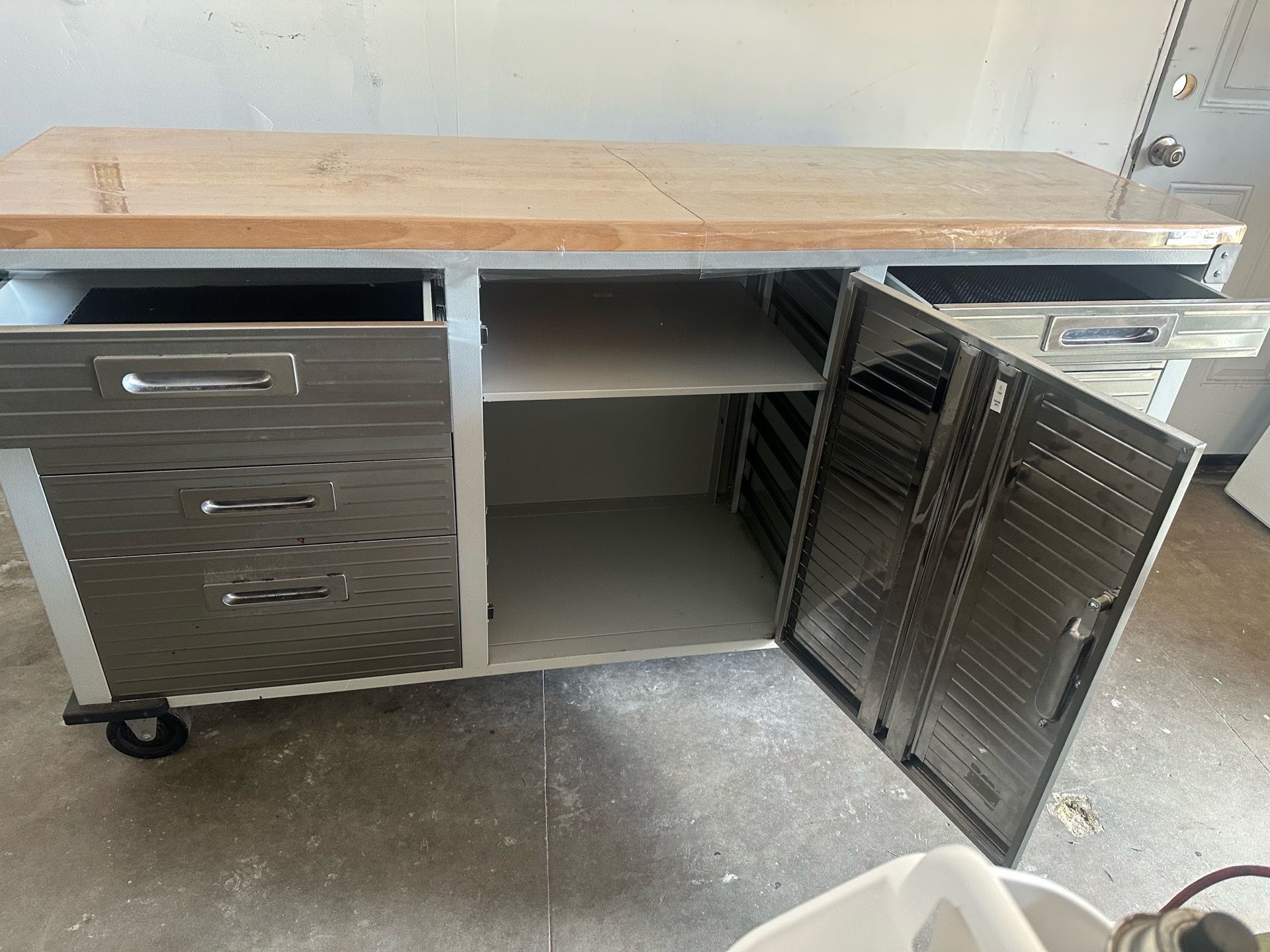 Seville Classics® UltraHD® 12-Drawer Rolling Workbench, 77" W x 20" D x 37.5" H