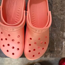 Pink crocs