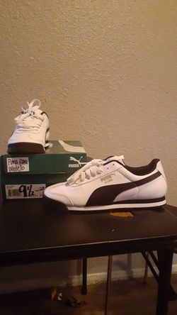 Basically brand new white/ black pumas 9.5 and Black/Grey Huaraches 9.5