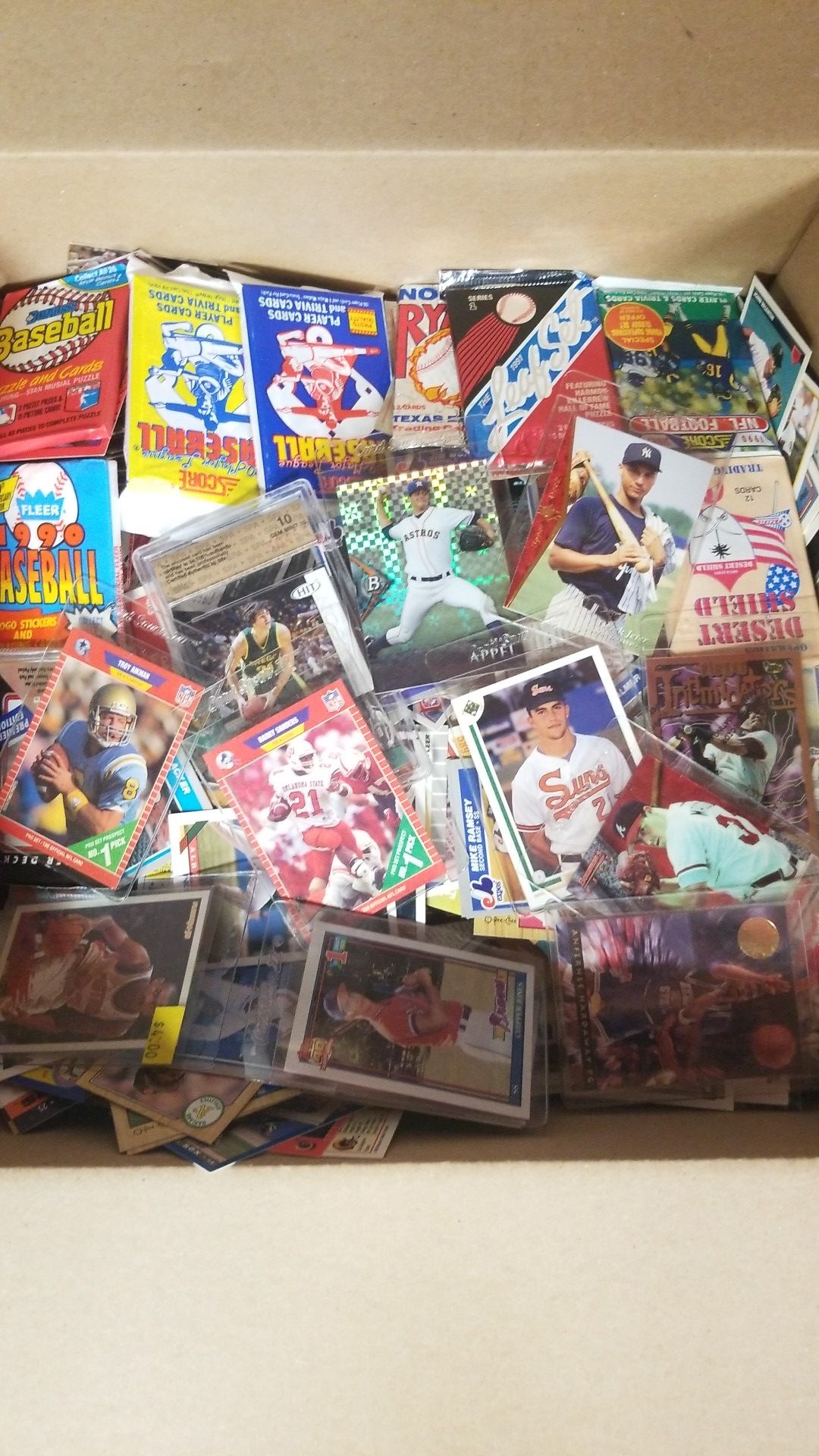 Sports cards- huge basketball cards , football cards , baseball cards around 20lbs, packs unopened. Lot #004 g