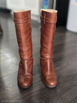 UGG Tall Brown Leather Maxine Boots