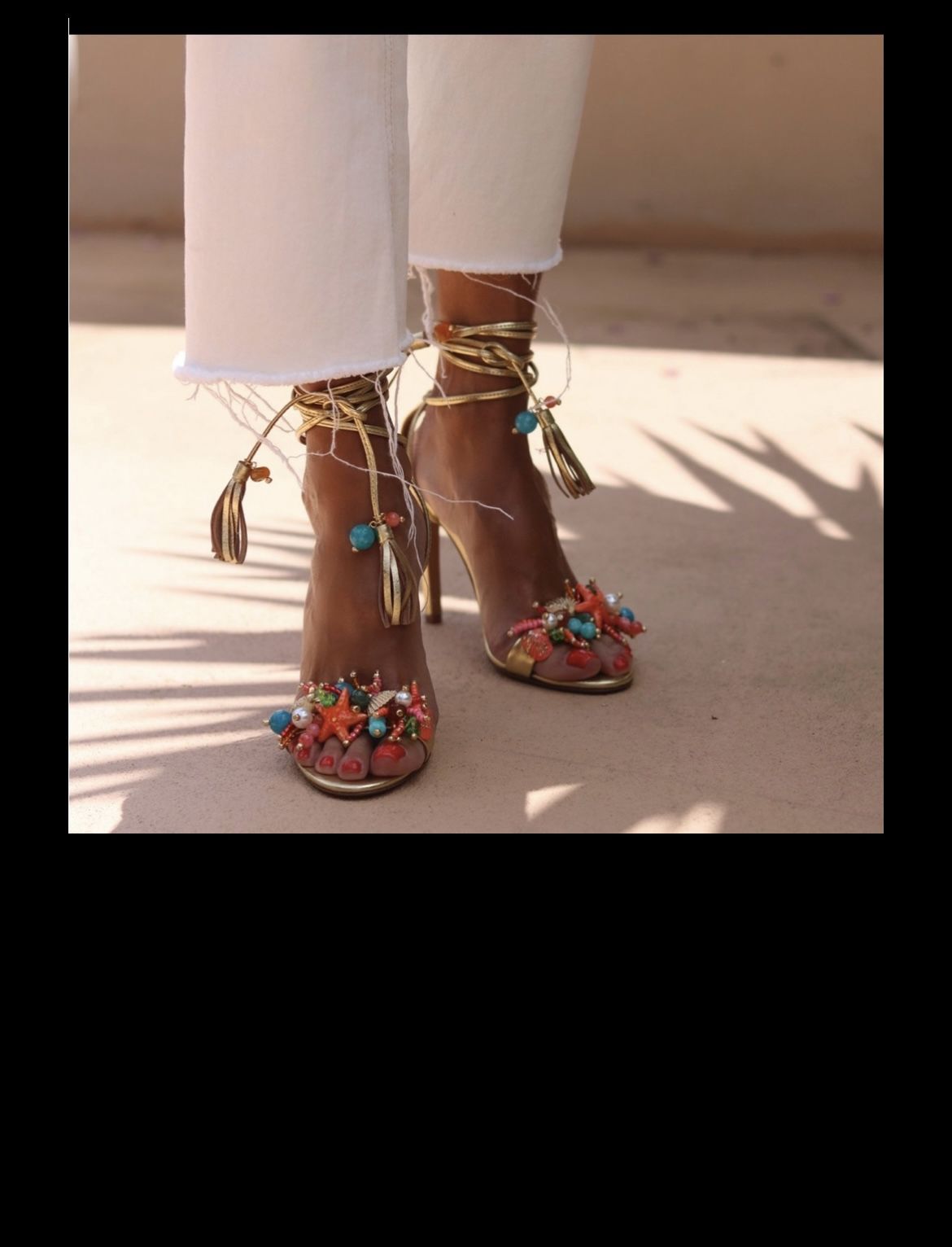 ***New ***Alameda Turquesa Gold Heels Size 36