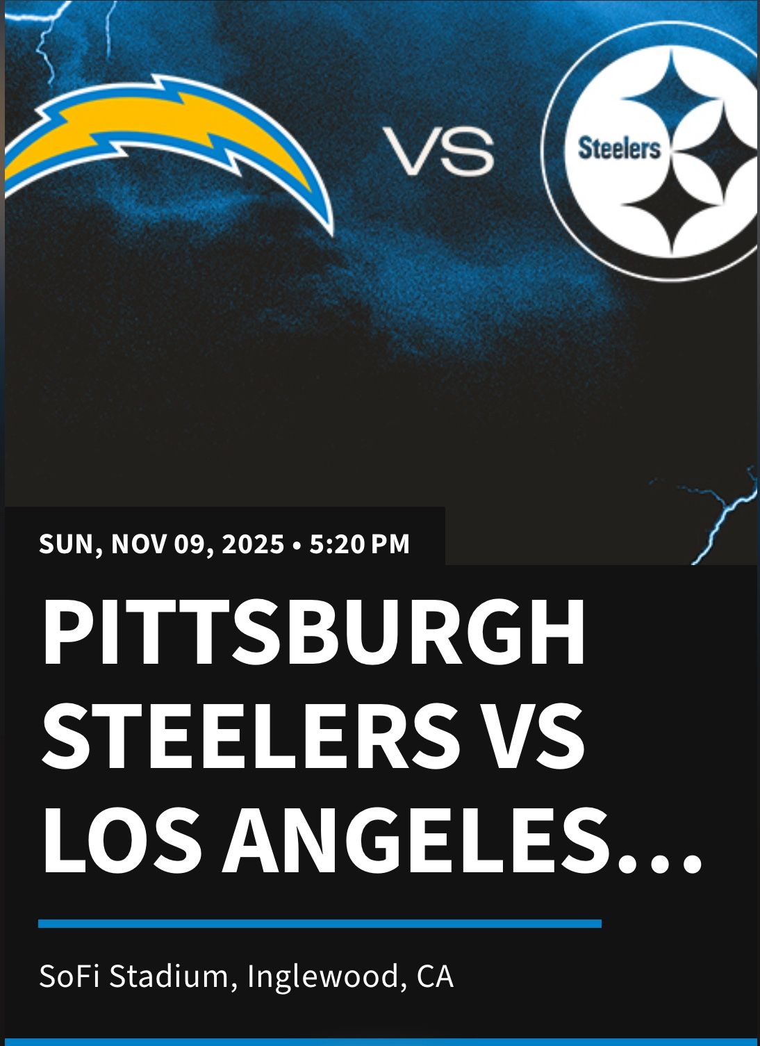 Chargers vs Steelers