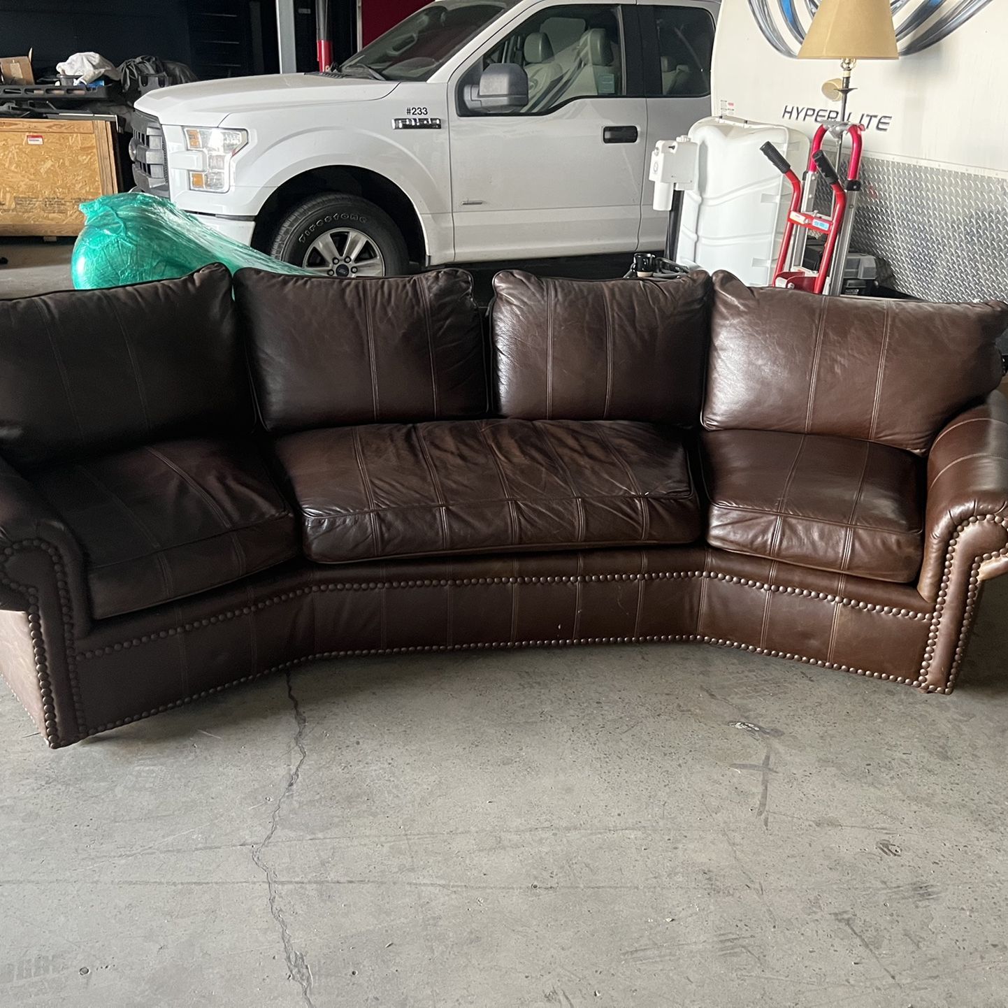 Leather Sofa With Nail Heads 