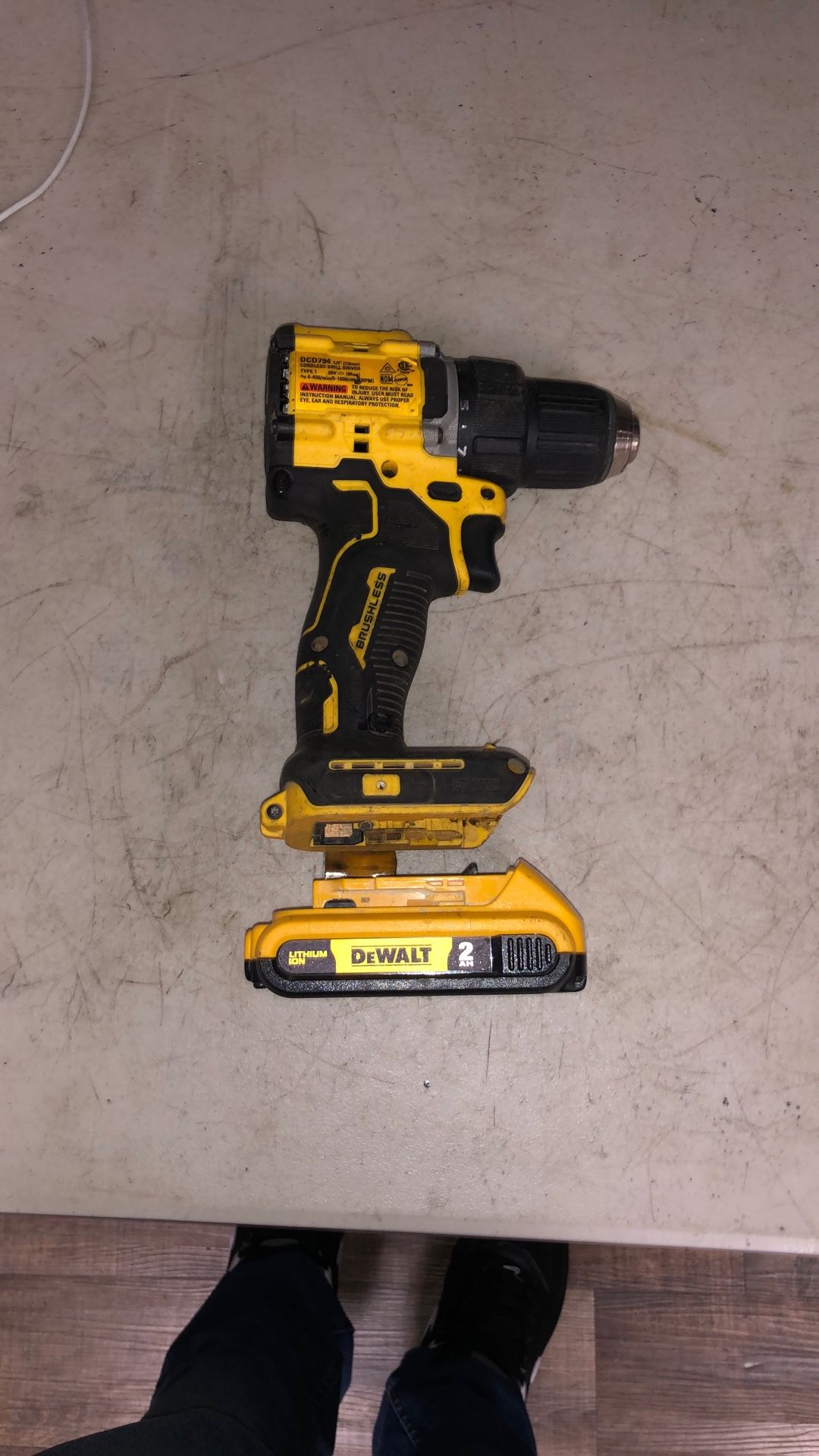 96091 Dewalt Dcd794 20v Lithium Ion Cordless Brushless 1/2” Drill Driver 589867