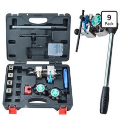 Brake Line Flaring Tool Kit, 45 & 37 Degree Flaring Tool Set, Single Bubble Double Flare Tool Kit for Brake Lines, Professional Brake Flare Tool Kit f