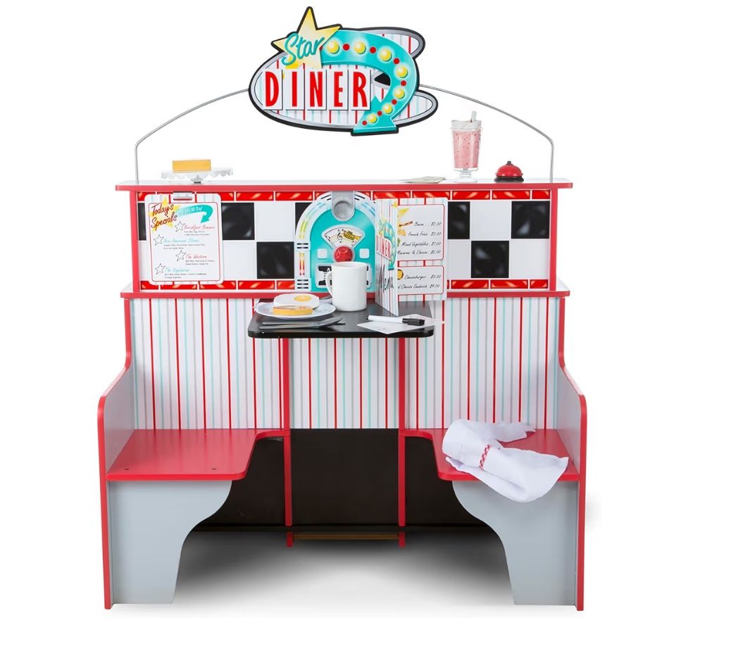 Double Sided Wooden Star Diner Restaurant Play Space play kitchen - NEW