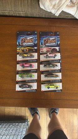 Hot Wheels Silver Series Neon Speeders 2025 Complete Set with metal base Camaro 