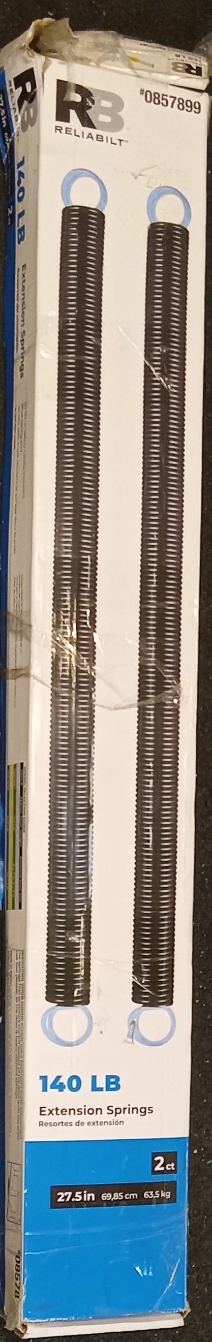 Reliabilt 140lb 2-pack black steel garage door extension spring and safety cable