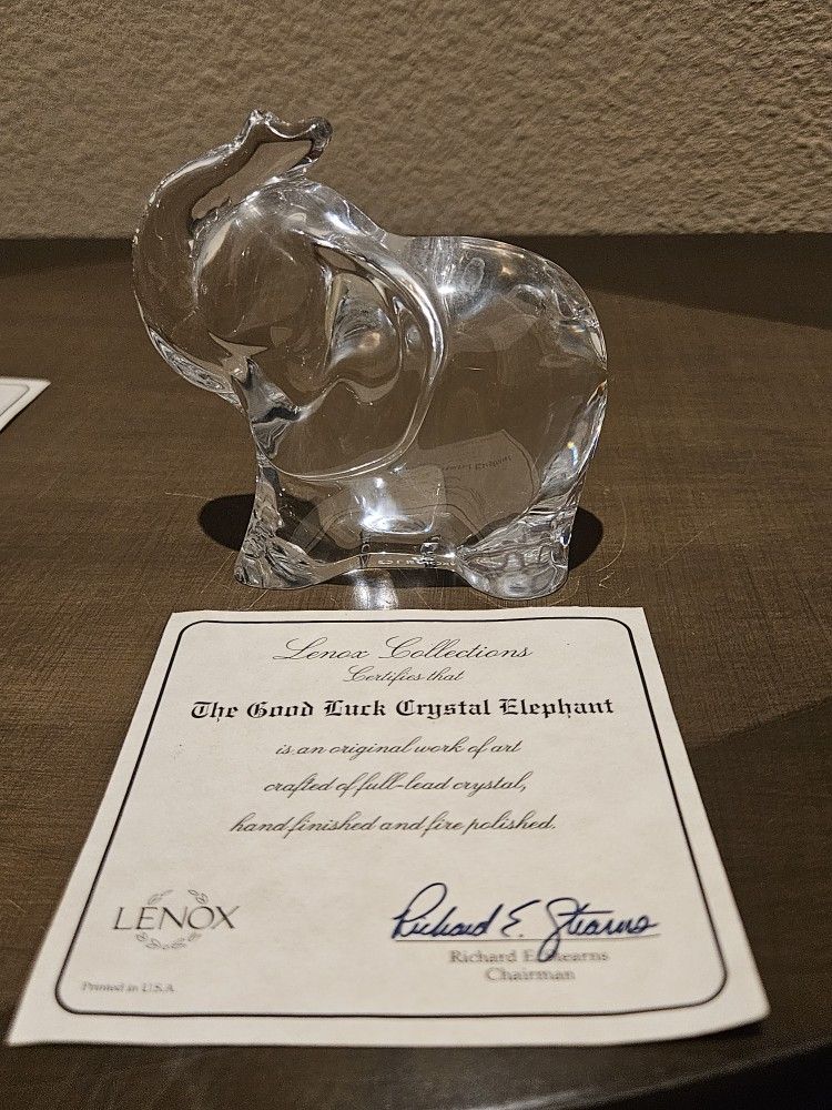 Lenox Classic Crystal Playmate Collection Elephant Sculpture WC