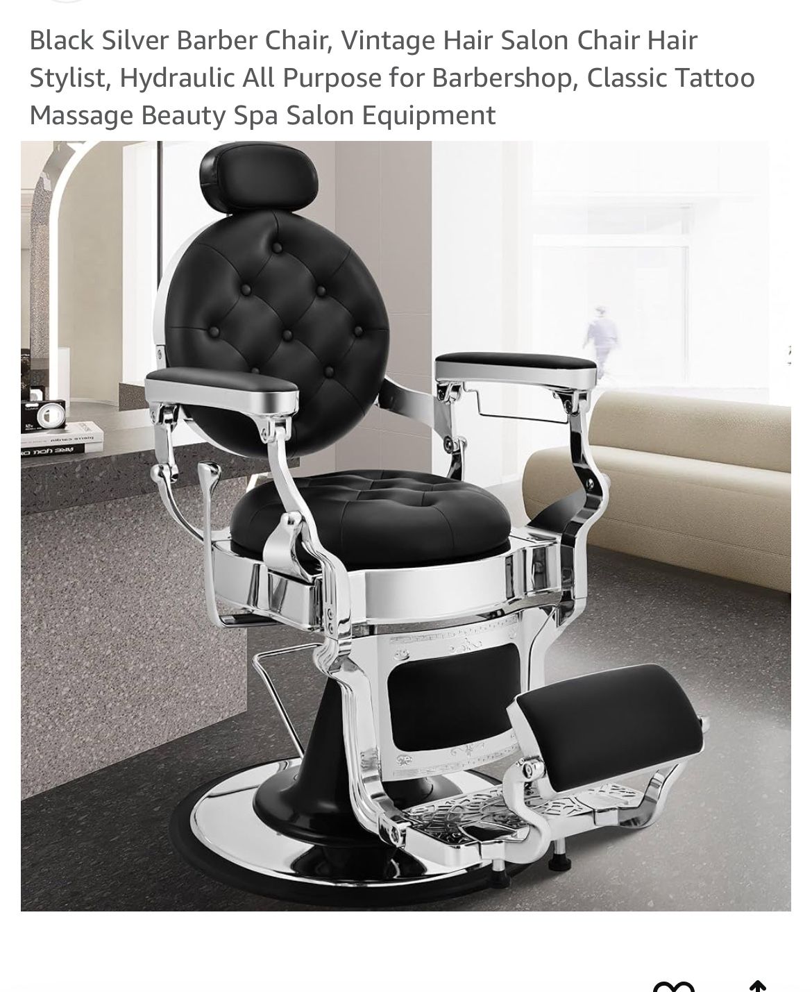 Black And Silver Barber Chair