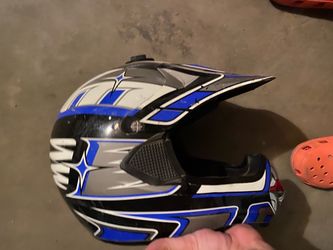 Motocross Off-Road Helmet Blue Black White