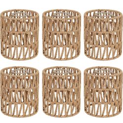 6 Pack Rattan Lamp Shade