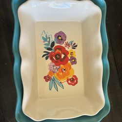 2 Piece Ceramic Baking Trays: The Pioneer Woman Brand