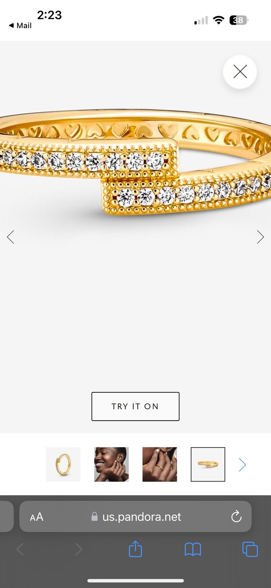 Pandora Sparkling Overlapping Ring