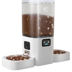 Smart  Pet Feeder With  2 Bowls & 2 Camera