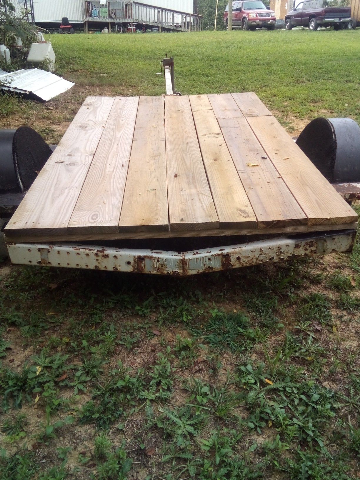 Trailer for sale originally a boat trailer but I have built a flat