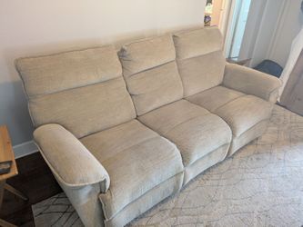 FREE Beige Fabric Electric Reclining Sofa