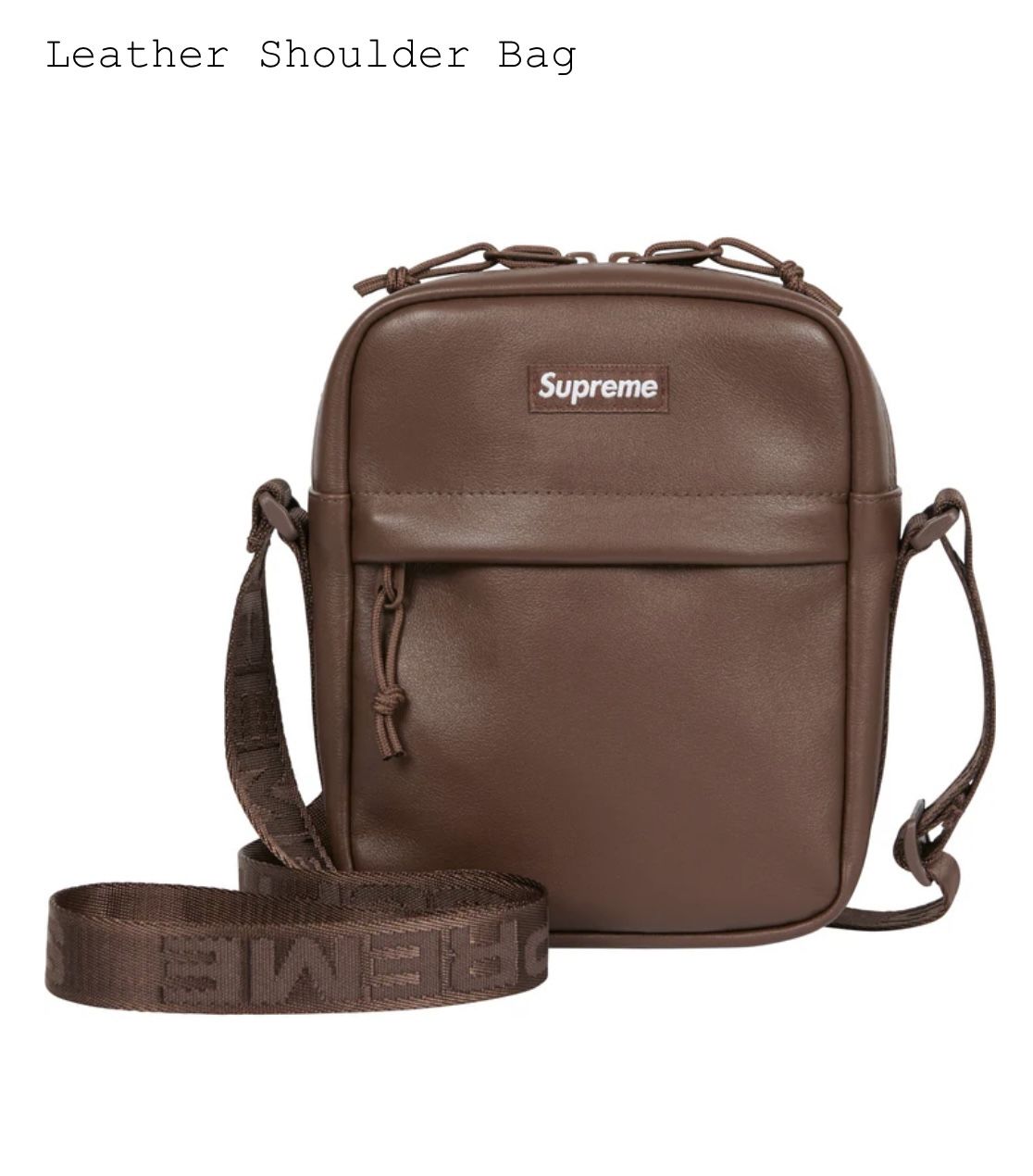 Supreme Leather Shoulder Bag Brown  