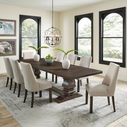 Erma 8-piece Dining Table Set (MSRP $2799)