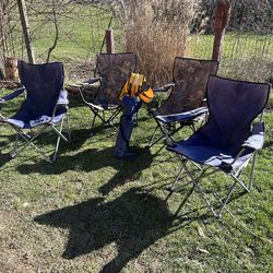Lot Of 5 Camping Outdoor Folding Chairs