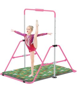 Kids Adjustable Gymnastics Kip Bar with Mat