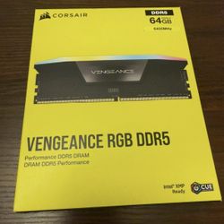 CORSAIR - VENGEANCE RGB 64GB (2x32GB) DDR5 6400MHz C32 UDIMM Desktop Memory