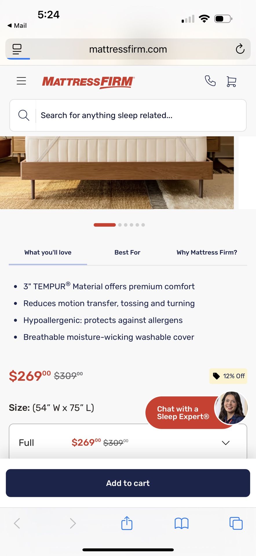 Full Size - Tempur-Pedic TEMPUR-Adapt®Mattress Topper