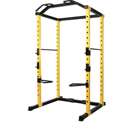 Squat Rack (1000 Lbs Capacity) With Pull-up Bar and Various Accessories
