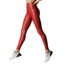 Carbon 38 Leopard Red Legging (Good Condition) 