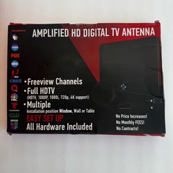 Amplified HD Digital TV Antenna Long 200 Miles Range - Support 4K 1080p Fire tv Stick and All TV's - Indoor Smart Switch Amplifier Signal Booster - 18