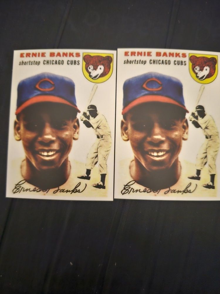 2 1954 Topps Remake Rookie Ernie Banks