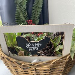 Live Plants Basket Centerpiece 