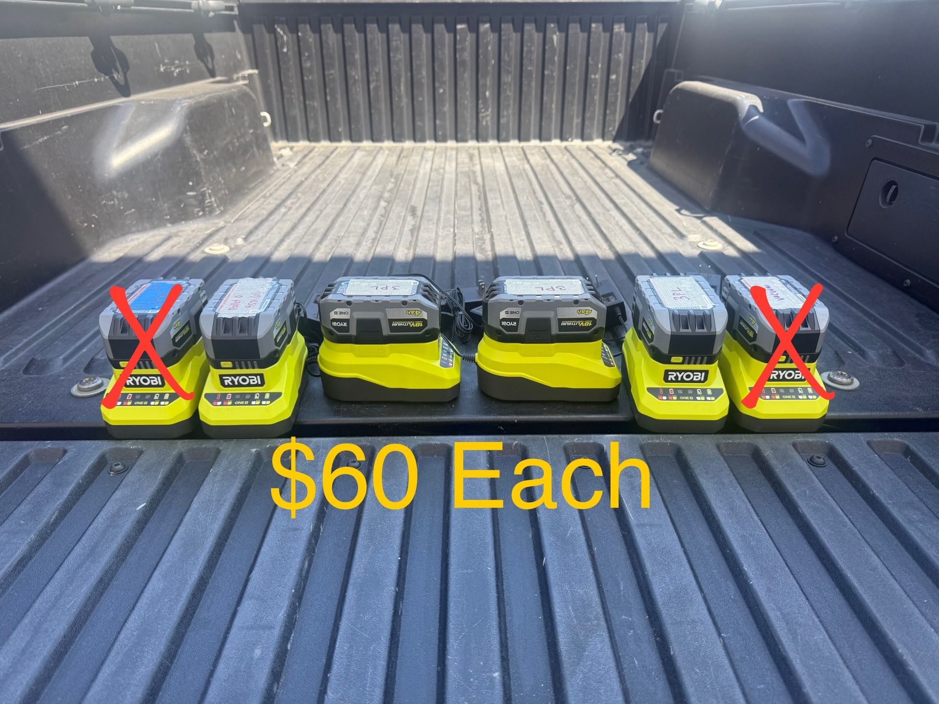 RYOBI ONE+ 18V HIGH PERFORMANCE 4.0 Ah Battery & Charger Starter Kit **$60 Each**