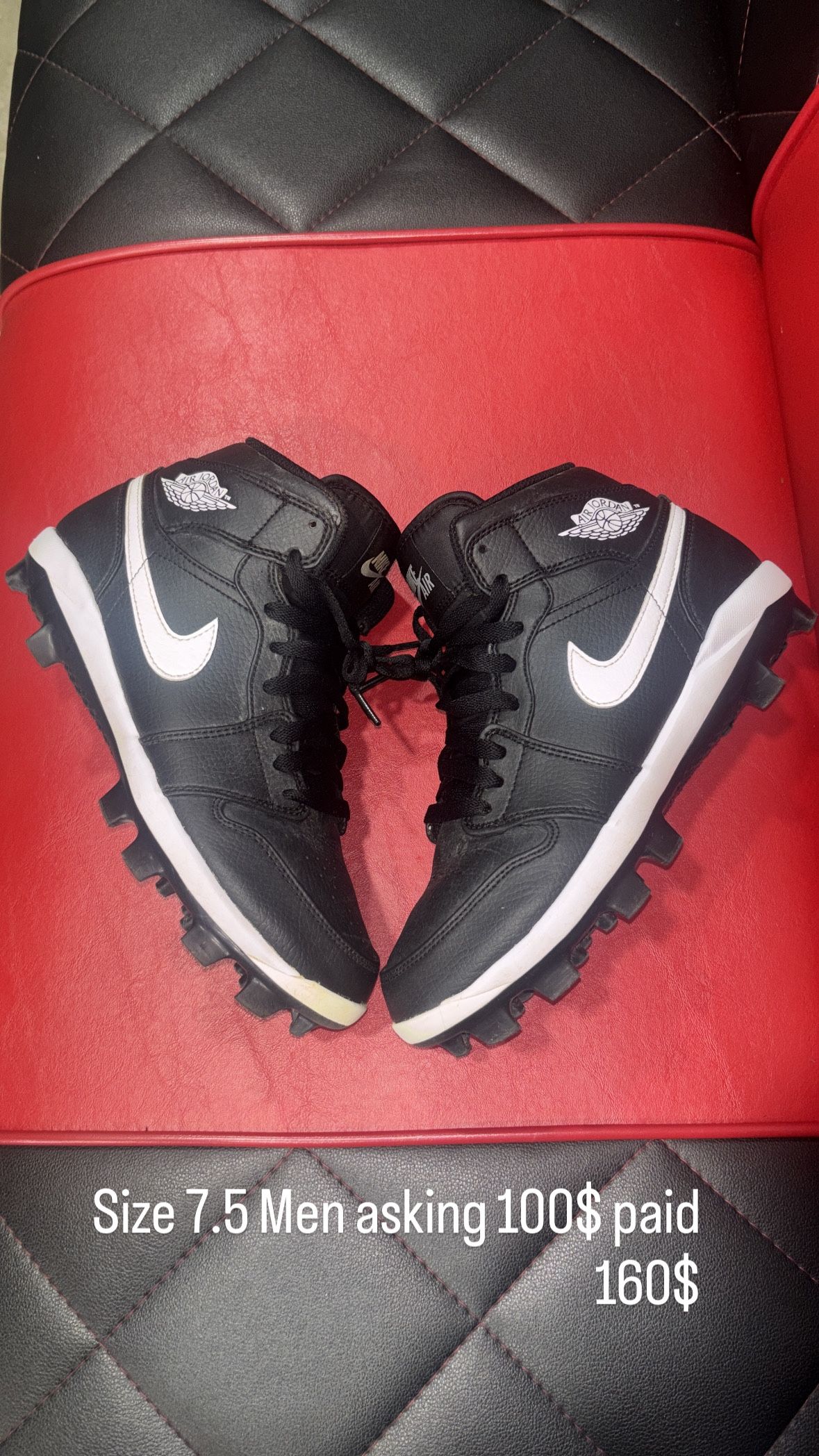 7.5 MEN JORDAN 1s Baseball Cleats
