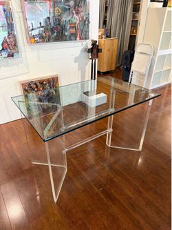 Glass Table with Acrylic Legs