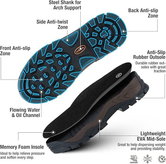 HISEA Rubber Hunting Boots for Men Waterproof Rain Boots for Mud Working Farming Fishing, Adjustable Calf