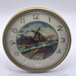 Vintage German-Made Animated Dutch Windmill Table Clock-1950s⏰Read Full Description Below⏰