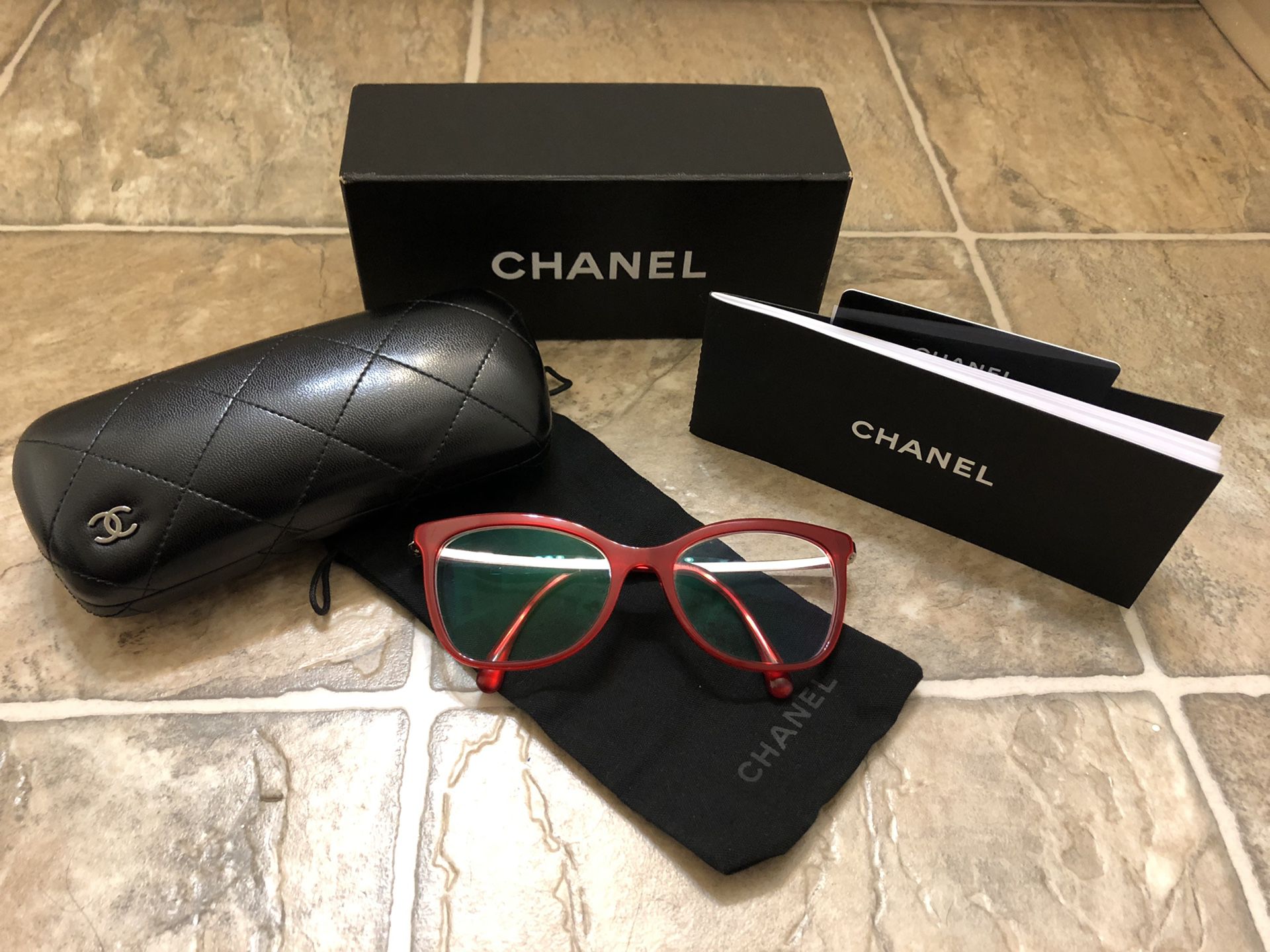 Chanel Red Glasses