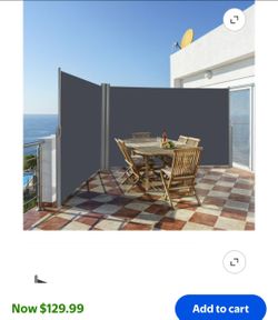 237"x 63" H Patio Retractable Double
Folding Side Screen Divider.