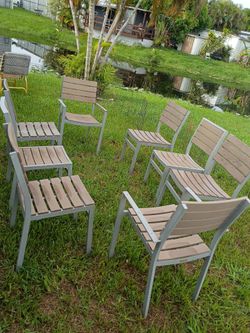 8 aluminum commercial chairs for outside