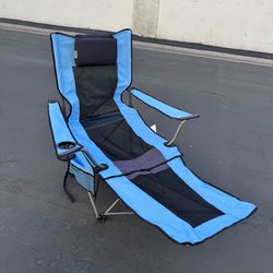 OUTDOOR LIVING SUNTIME Camping Folding Portable Mesh Chair with Footrest Like New