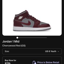 Air Jordan 1 mid Cherrywood Size 6
