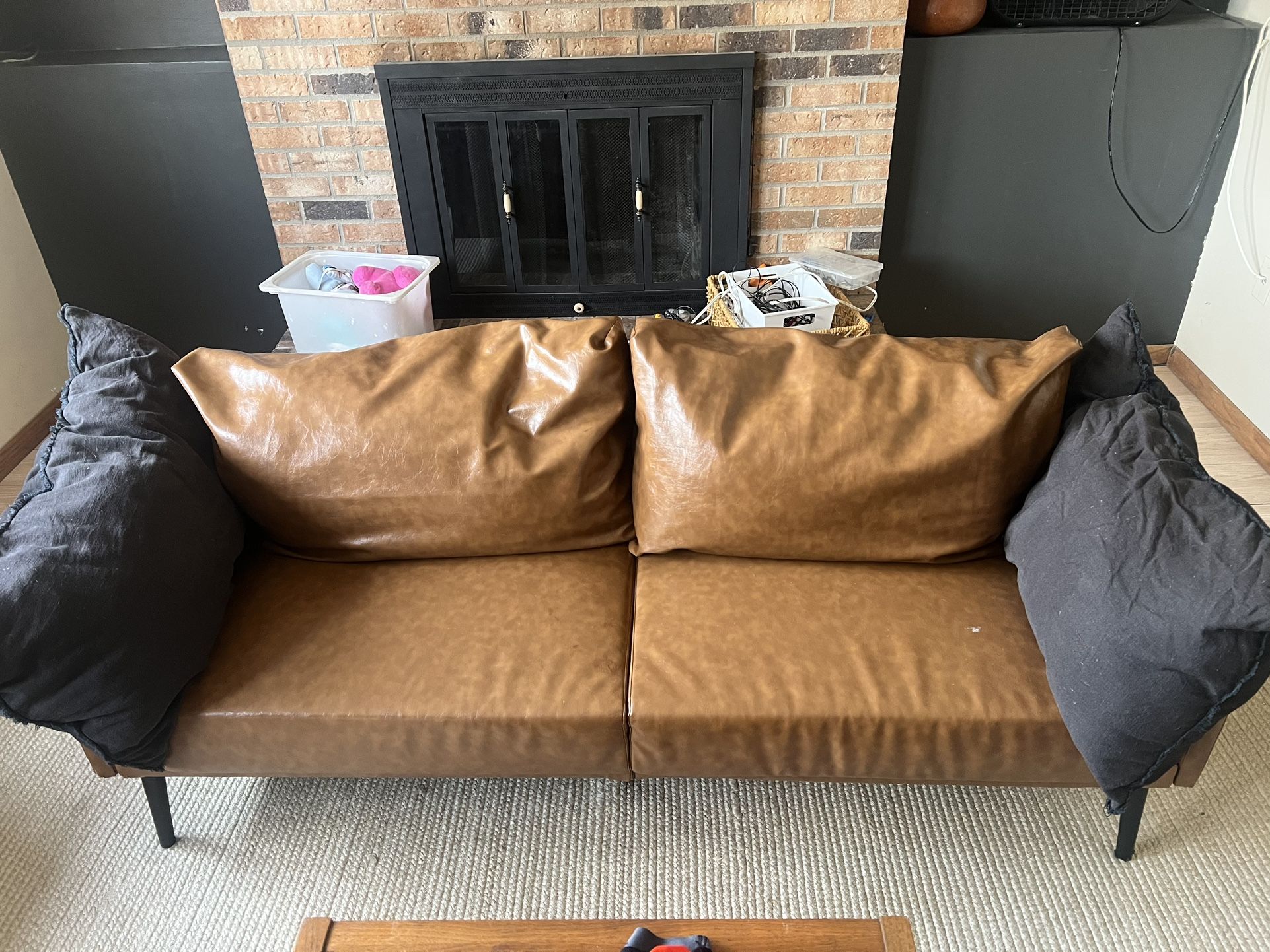 Faux Leather Couch