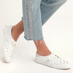 Keds Starlight White Leather Studded Sneakers – size 7