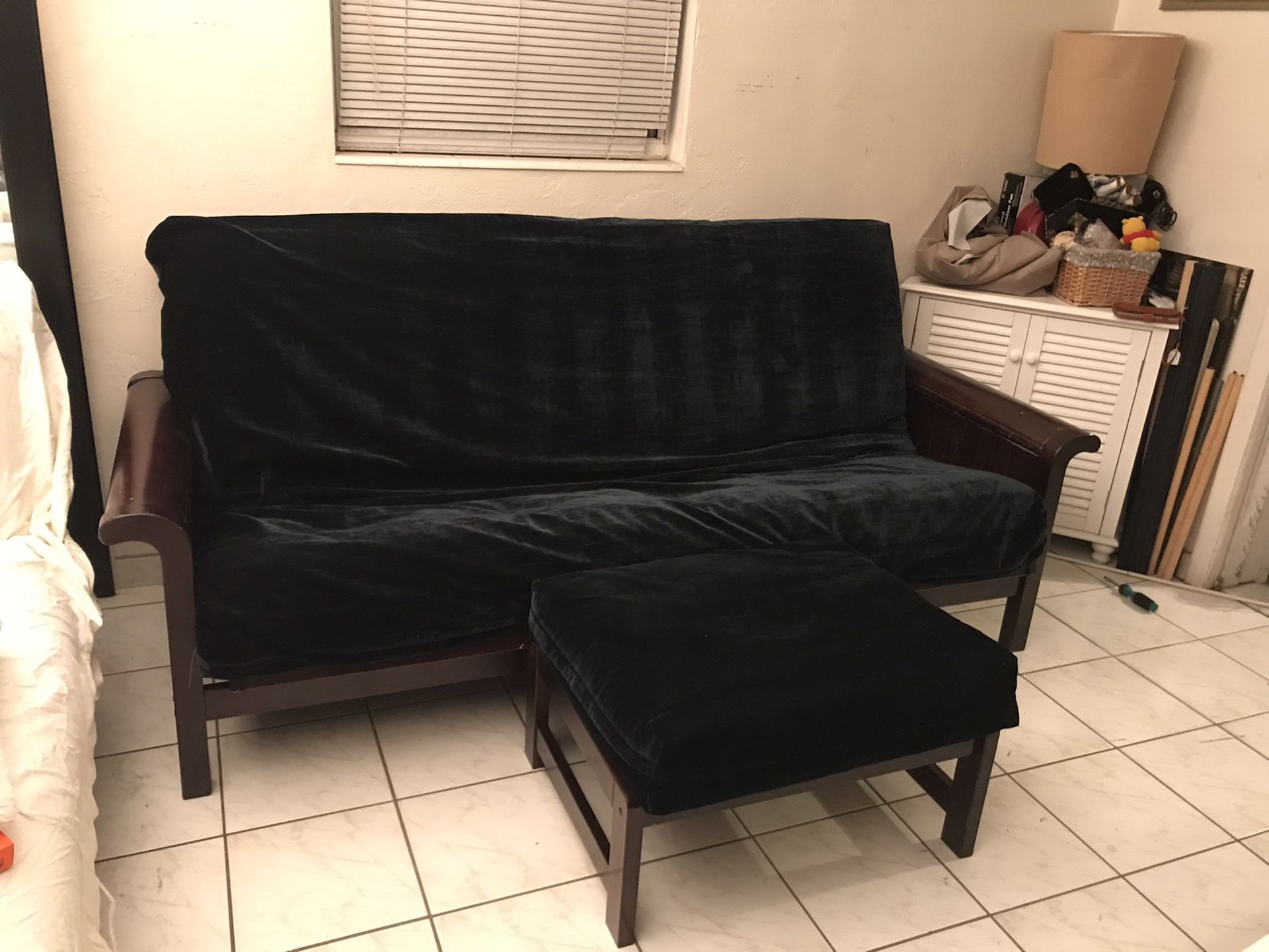 Futon Sofa/Couch & Ottoman