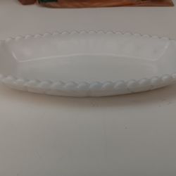 Whiteglass Serving Dish Vintage