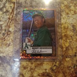 Rickey Henderson 2021 Topps Chrome Platinum Rose Gold Refractor Serial# 09/75 Mint