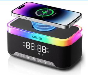 Alarm Clock with Wireless Charging and Sound Machine