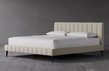 Brand New Saatva Valencia Luxury Queen Bed Frame in Linen